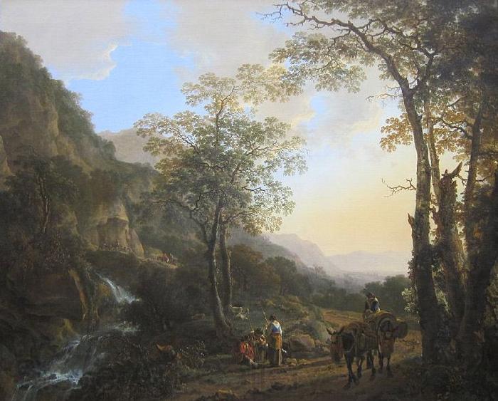 Jan Both An Italianate Landscape with Travelers on a Path, oil on canvas painting by Jan Both, 1645-50, Getty Center Norge oil painting art